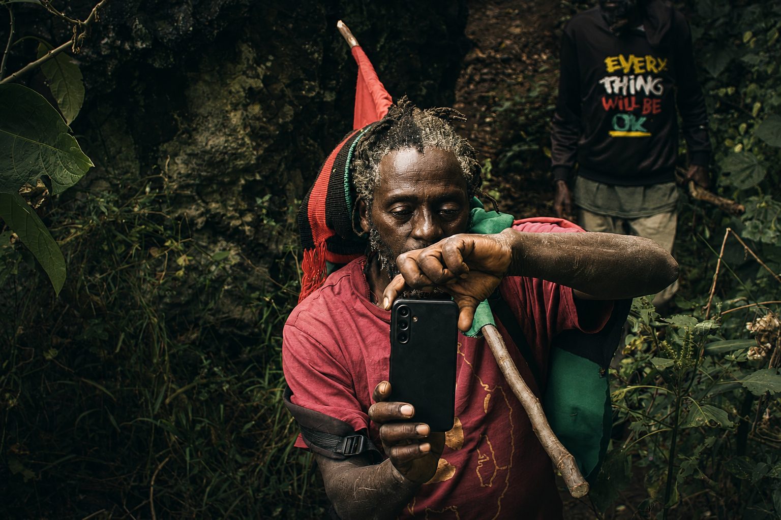 UTU Heritage field contributor recording a site on a smartphone